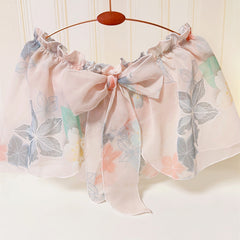 Bow-skirt mid-rise briefs