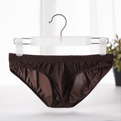 Men's Ice Silk Sexy Low-Rise Transparent High-Elastic Briefs