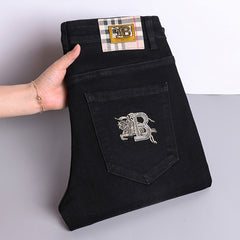 New Stretch Black Straight Jeans