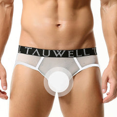 Men's Sexy Lace Mesh Transparent Briefs