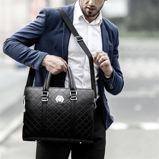 Men's Business Commuter Embossed Briefcase