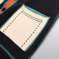 New long sleeve jacquard knitted sweater