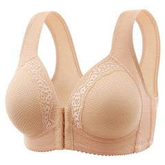 Front clasp non-wired thin push-up bra