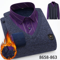 2023 Winter Business Casual Holiday Two Piece Warm Shirts