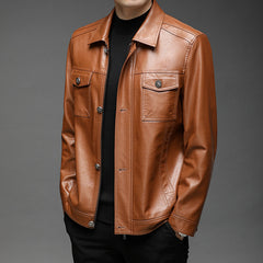 Men's New Business Casual Leather Jacket