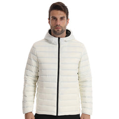 Men's and women's reversible outdoor warm and water-repellent lightweight down hooded jacket