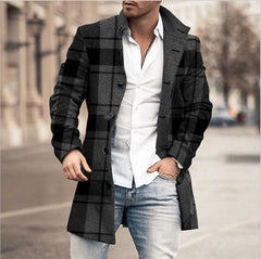Men's New Wool Stand Collar Casual Wool Coat