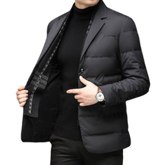 White duck down stylish detachable scarf collar coat