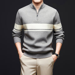 Men's Zipper Stand Collar Versatile Base Sweater