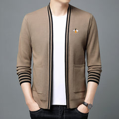 Men's New Embroidered Bee Casual Thin Cardigan