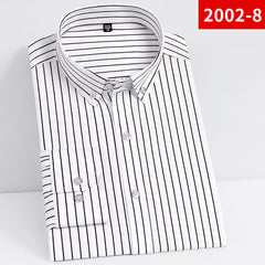 Men's Slim Striped Business Casual Long-sleeved Shirt