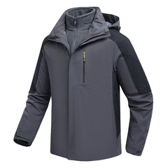 Men's New Winter Removable Hood Windproof Jacket