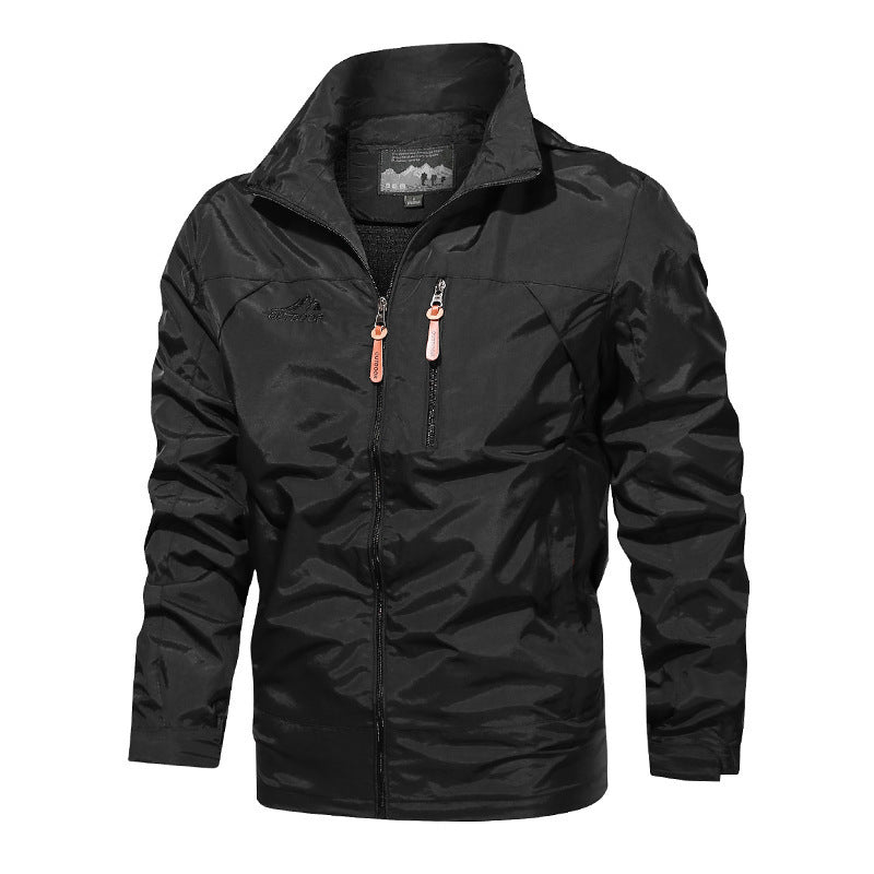 Men's New Solid Color Casual Windproof and Waterproof Jacket