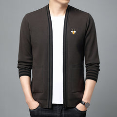 Men's New Embroidered Bee Casual Thin Cardigan