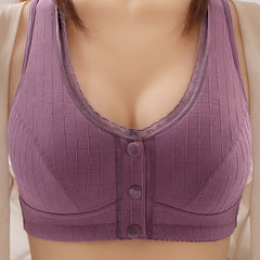 New front buckle thin no steel ring wide shoulder strap bra