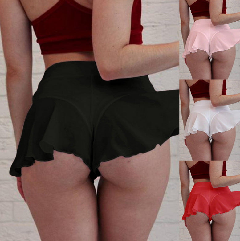 Ruffled Transparent Mini Skirt Panties