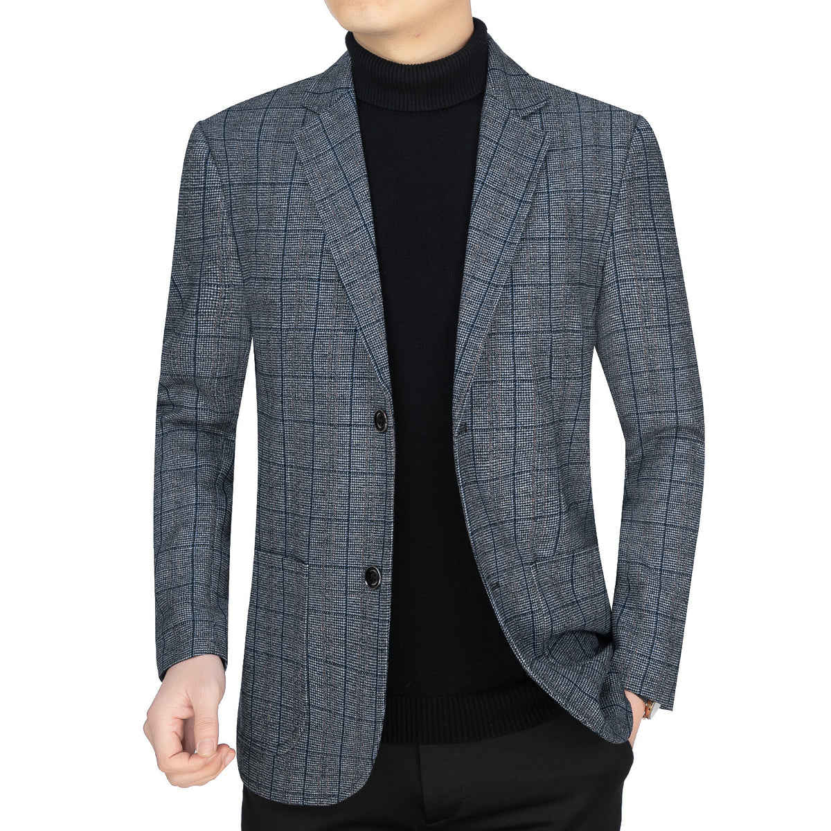 Fashion casual business plaid suit jacket
