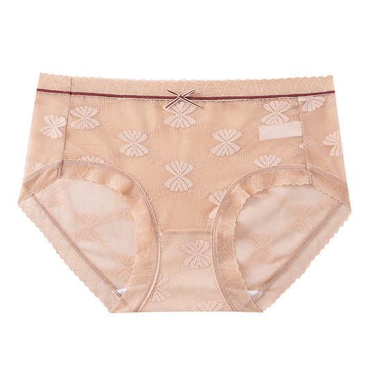 Sexy lace transparent mesh antibacterial panties