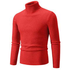 Men's New High Collar Casual Solid Color Sweater