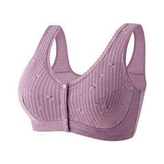 Front Button Thin Soft Cotton Wireless Bra