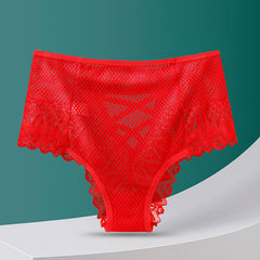 Sexy Hollow Lace Large Size Breathable Butt Lifting Briefs
