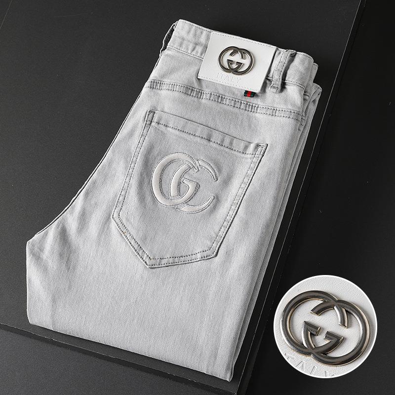 Fashion slim fit printed casual versatile trendy jeans