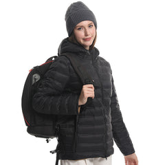 Men's and women's reversible outdoor warm and water-repellent lightweight down hooded jacket