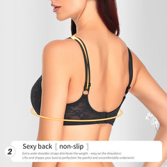 Thin lace plus size push up bra