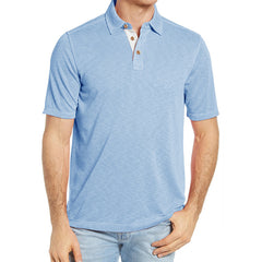 Men's Lapel Cotton Casual Color Block POLO Shirt
