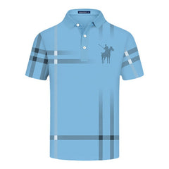 Casual Striped Lapel Business Polo Shirt