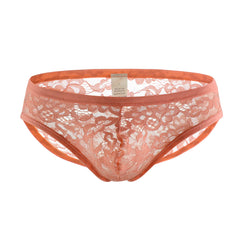 Men's Sexy Lace Transparent Low-waist Breathable Briefs