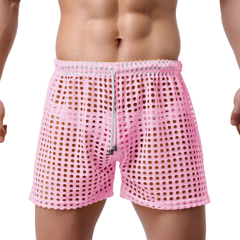 Men's New Loose and Sexy Mesh Hollow Shorts