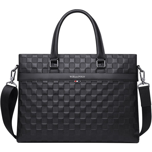 Horizontal Business Casual Soft Leather Shoulder Messenger Bag