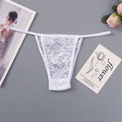 Sexy Low-waist Thin Strap Hollow Lace Breathable Briefs
