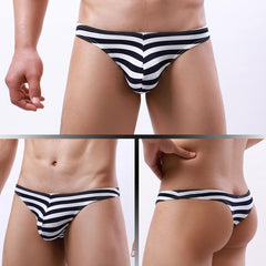 Men's Sexy Low Rise Striped Thong