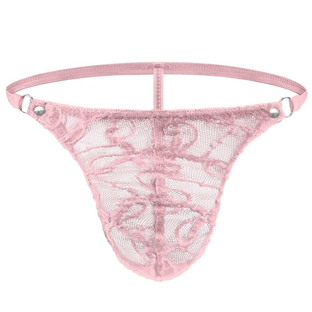 Tzy095T transparent mesh dark pattern low waist sexy thong