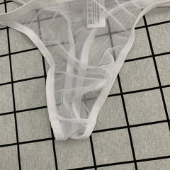 Men's Transparent Sexy Breathable Mesh Ice Silk Low Waist Thong