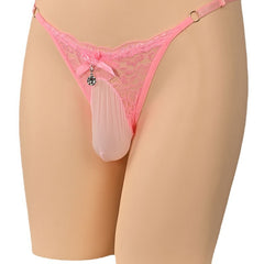 Men's Low Rise Lace Sexy Silky Thong