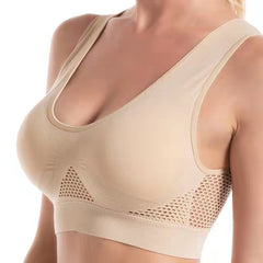 Plus size fitness mesh back bra