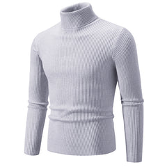 Men's New High Collar Casual Solid Color Sweater