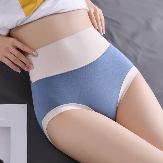 Women's High Waist Tummy Control Plus Size Antibacterial Pure Cotton Crotch Briefs