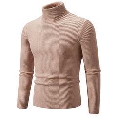 Men's New High Collar Casual Solid Color Sweater
