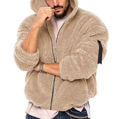 2023 Men's New Double-sided Arctic Velvet Hooded Zipper Jacket