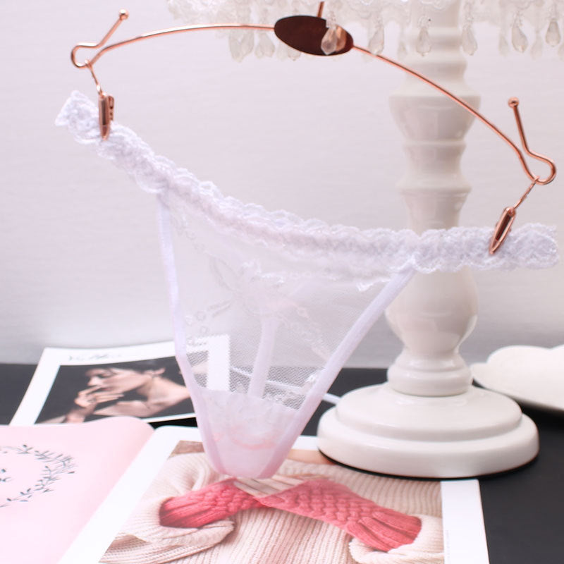 Lace Sexy Transparent Mesh Low Waist Thong