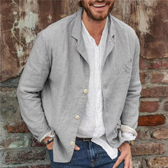 Casual Cotton and Linen Loose Shirt Blazer