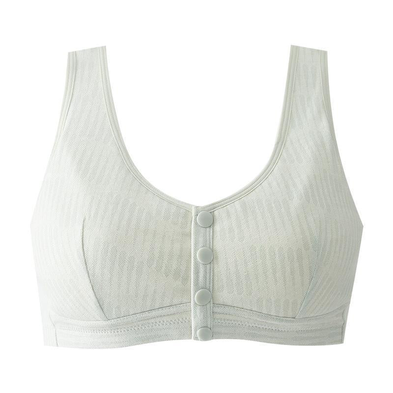 Cotton front button wire free bra