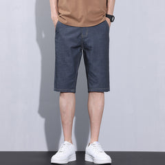 Men's All-match Straight Ice Silk Denim Shorts