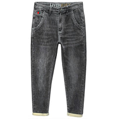 Men's Elastic Embroidered Loose Straight Jeans