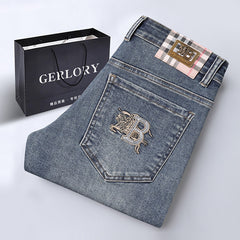 Men's High Quality Embroidered Stretch Jeans
