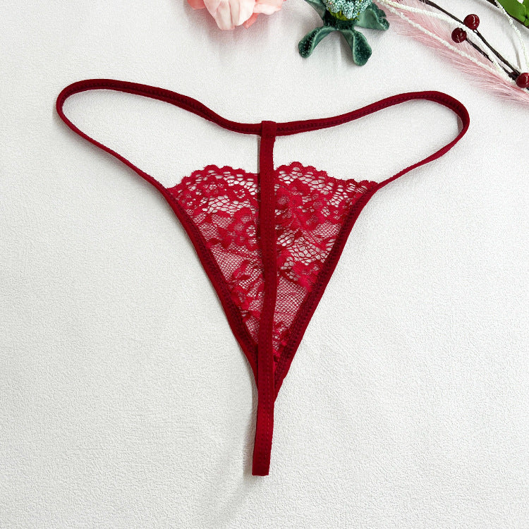 Sexy Transparent Low Rise Lace Thong